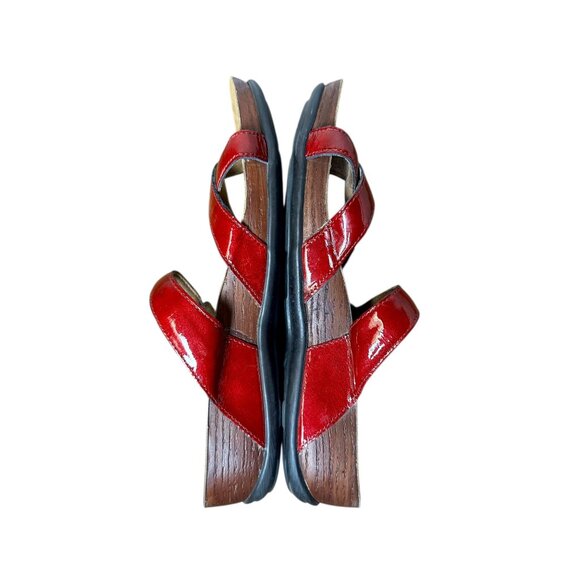 SAS Shelly Toe Loop Red Patent Leather Sandals Women’s 8M Comfort Orthotic Slip - Picture 8 of 10